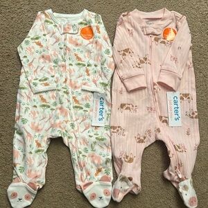 Bundle of 2 Carter’s brand infant long sleeve sleepers brand new with tags.